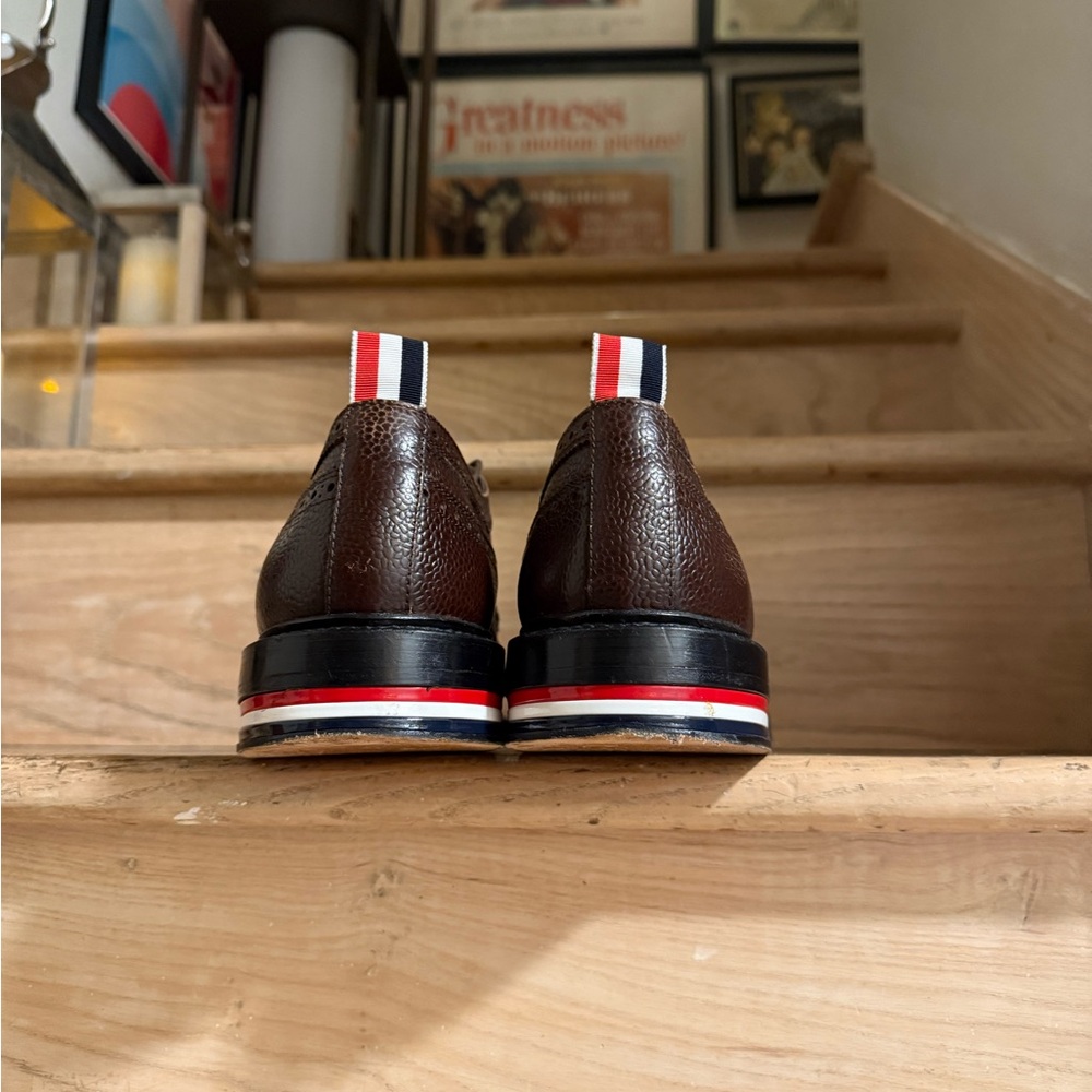 Thom Browne Pebble Grain Leather Longwing Derby Shoes - Men 10.5US/43.5EU - Picture 7 of 16